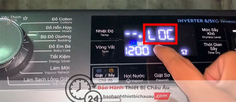 máy giặt Electrolux báo lỗi LOC