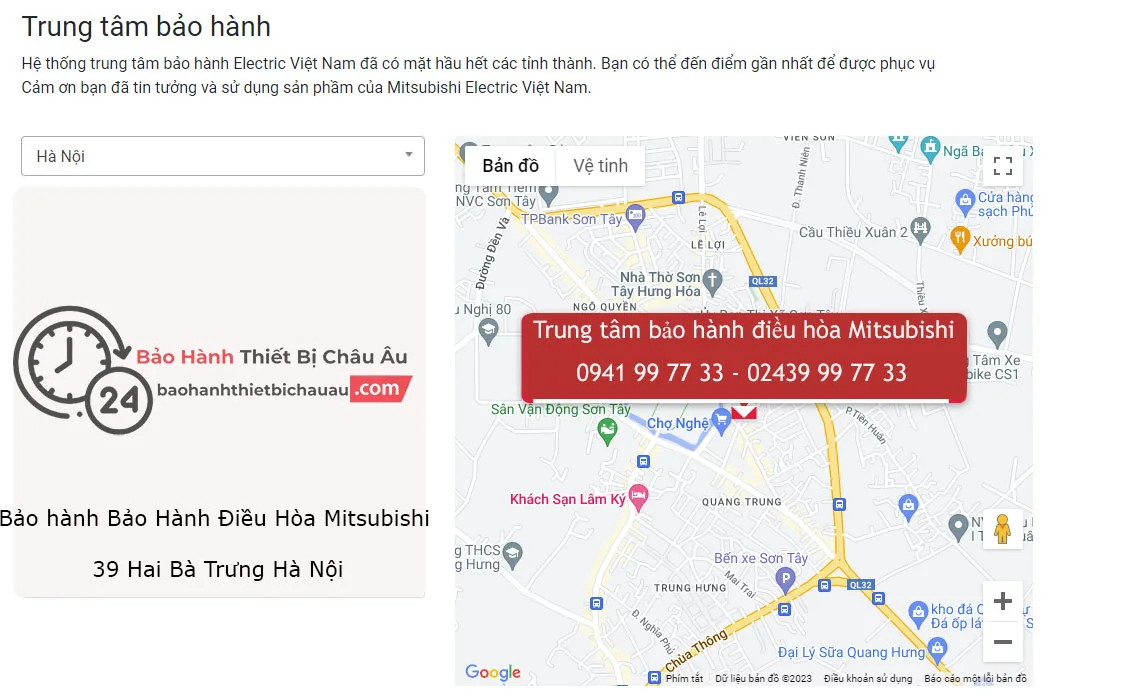 Trung tâm bảo hành điều hòa Mitsubishi tại Hà Nội