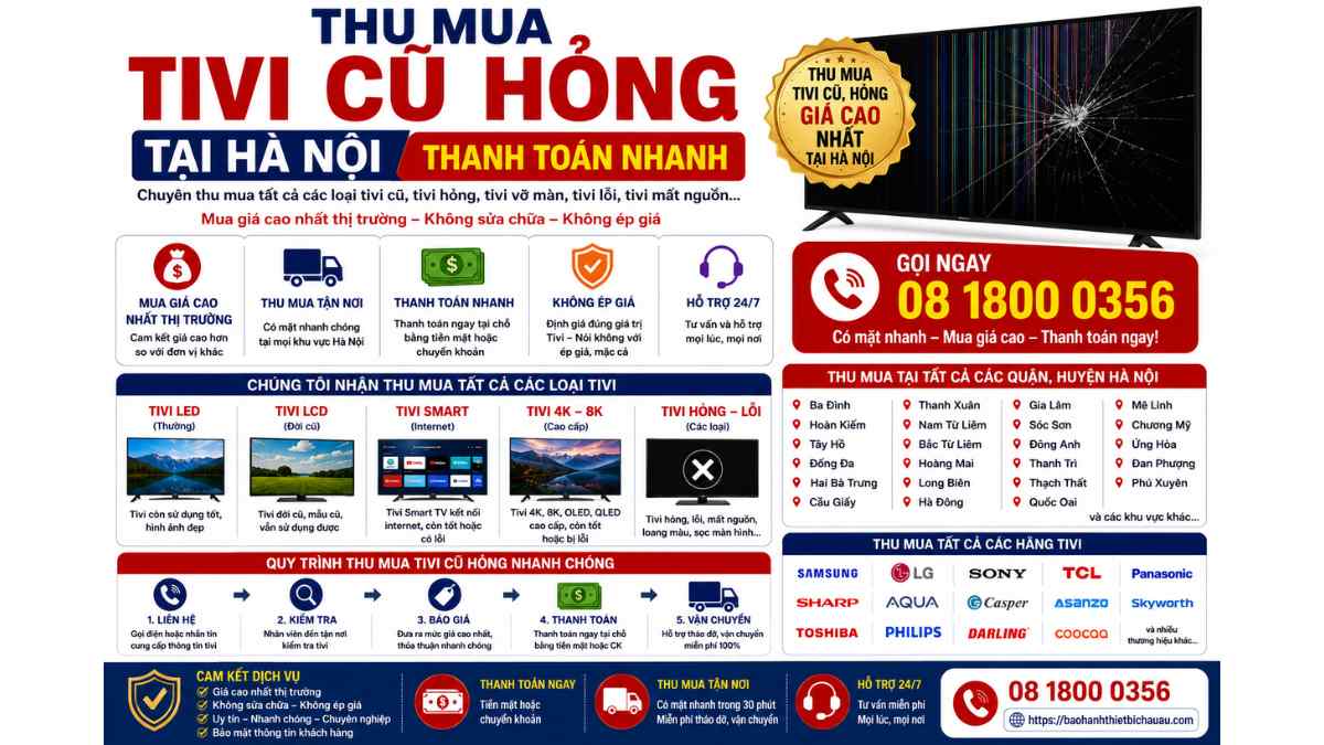 Thu Mua Tivi Cũ Hỏng Tại Hà Nội– Thanh Toán Nhanh