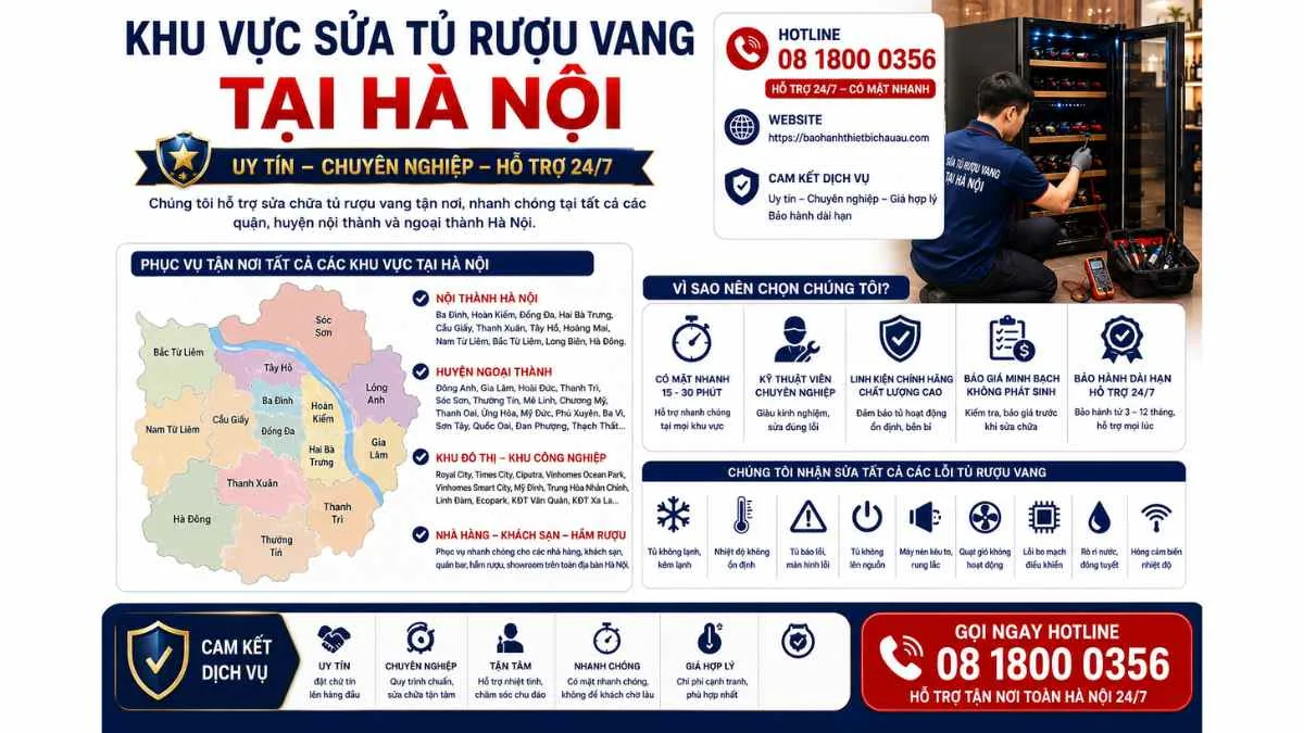 Khu Vực Sửa Tủ Rượu Vang Tại Hà Nội